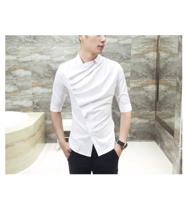 Summer Gothic Shirt Ruffle Designer Collar Shirt Black And White Korean Men Fashion Clothing Prom Party Club Even Shirts