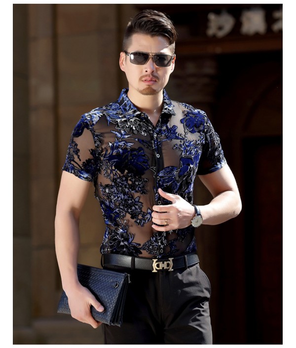 Silk Transparent Floral Shirt ...