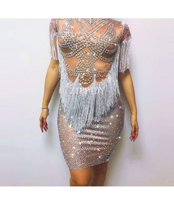 Sparkly Crystals Big Stretch Dress Women...