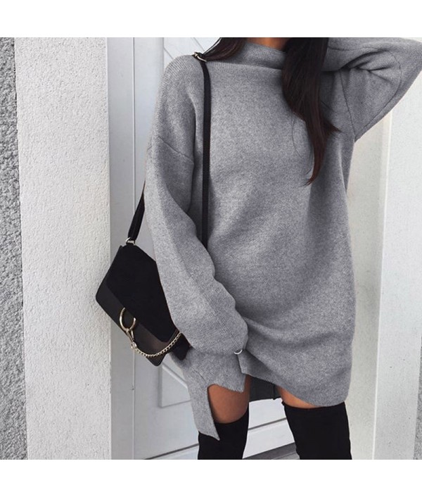  Autumn Winter Knitted Dress Women Turtl...