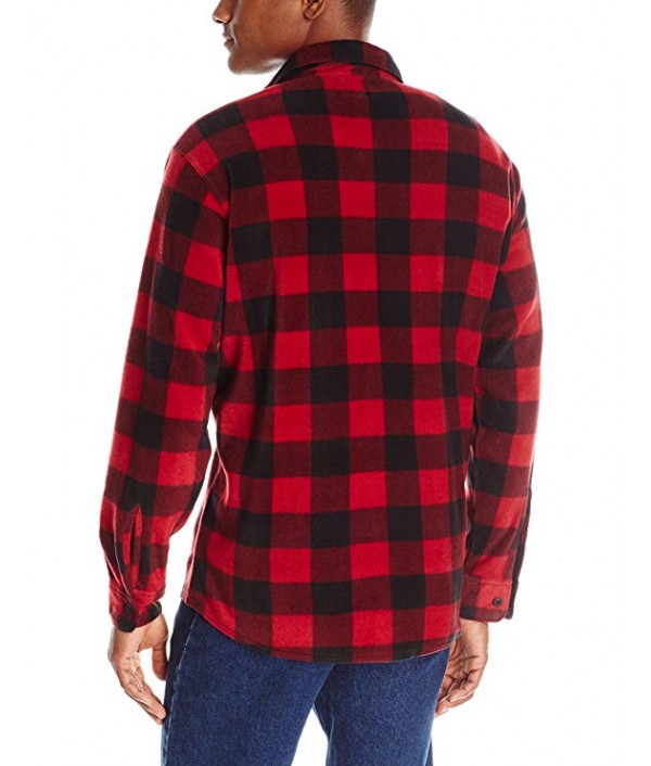 Men's Long Sleeve Plaid Fleece Shirt