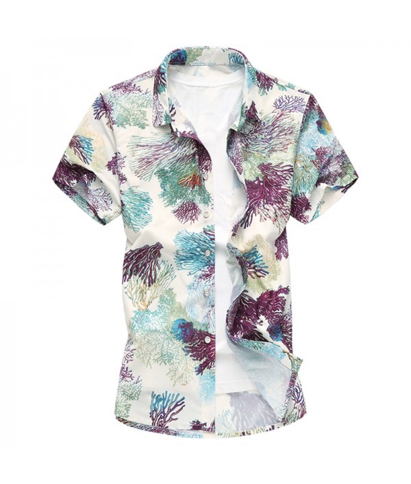 New Floral Print Hawaiian Casual Shirt Brand Clothing Short Sleeve Men Shirt