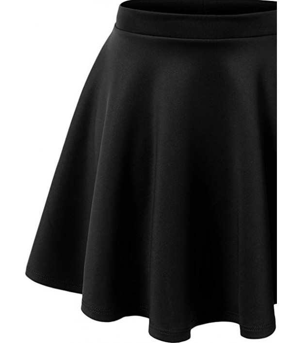 Womens Basic Versatile Stretchy Flared Skater Skirt