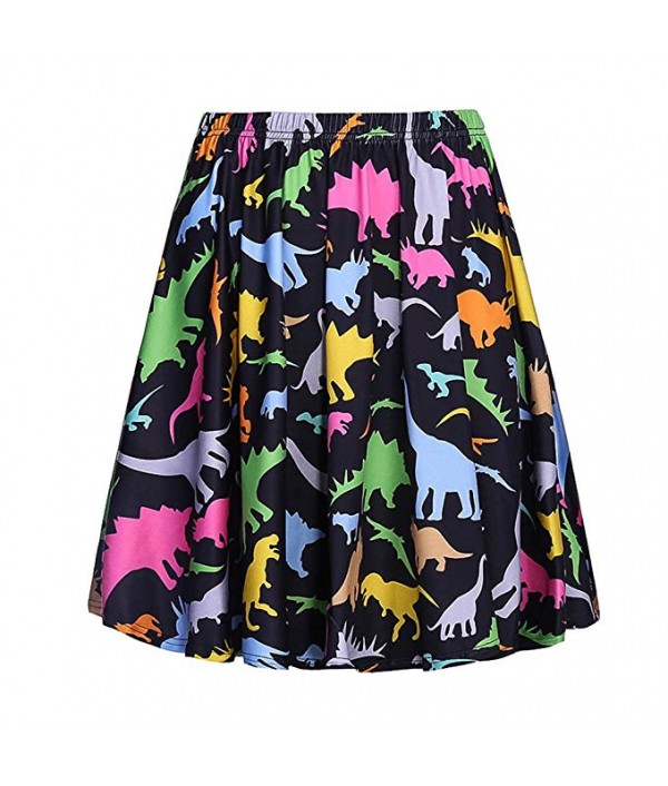 Women's Retro Pleated Floral Print Skirt