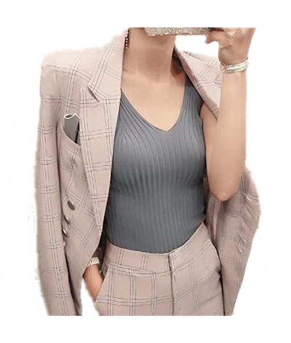 Women's Elegant Business Slim Fit Two Piece Office Lady Blazer and Pants Suit Set